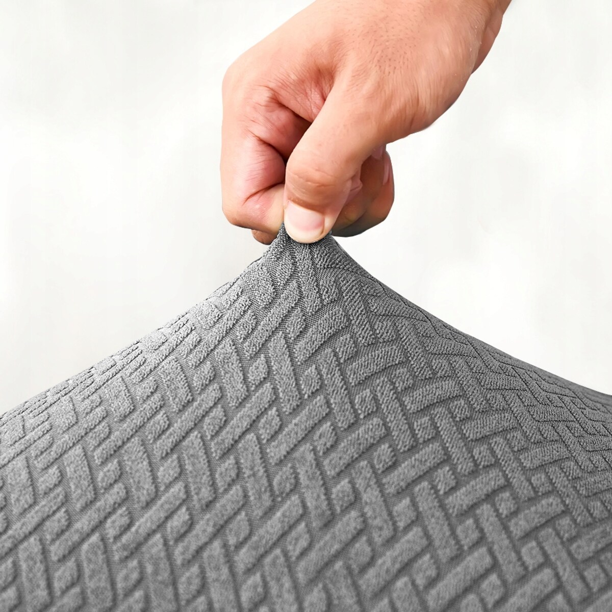 POKROWIEC NA SIEDZISKO 40x40cm SZARY ŻAKARD ELASTYCZNY [60-Z1-SZ]