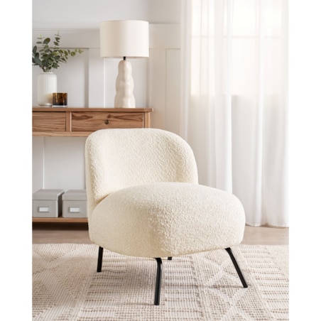 Fotel Boucle Złamana biel KUMLA