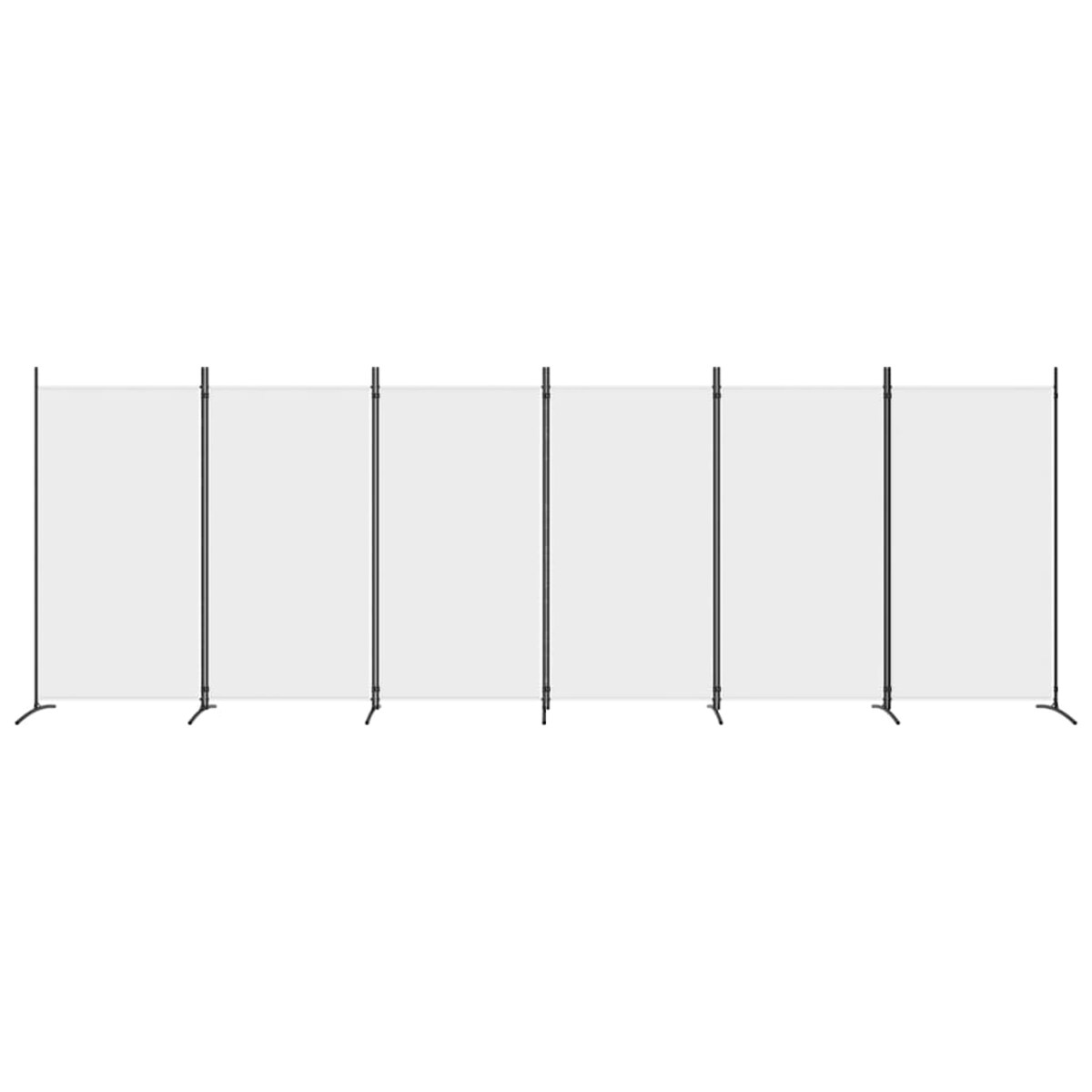 vidaXL Parawan 6-panelowy, biały, 520x180 cm, tkanina