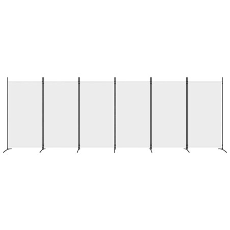 vidaXL Parawan 6-panelowy, biały, 520x180 cm, tkanina