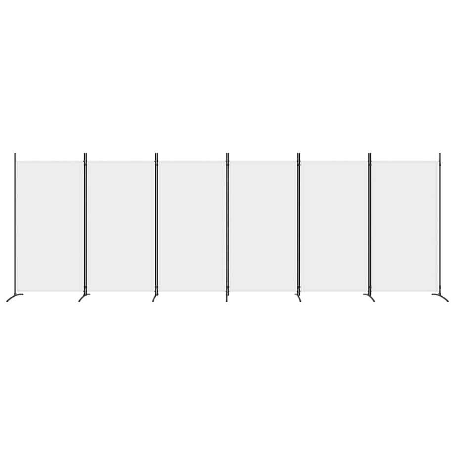 vidaXL Parawan 6-panelowy, biały, 520x180 cm, tkanina