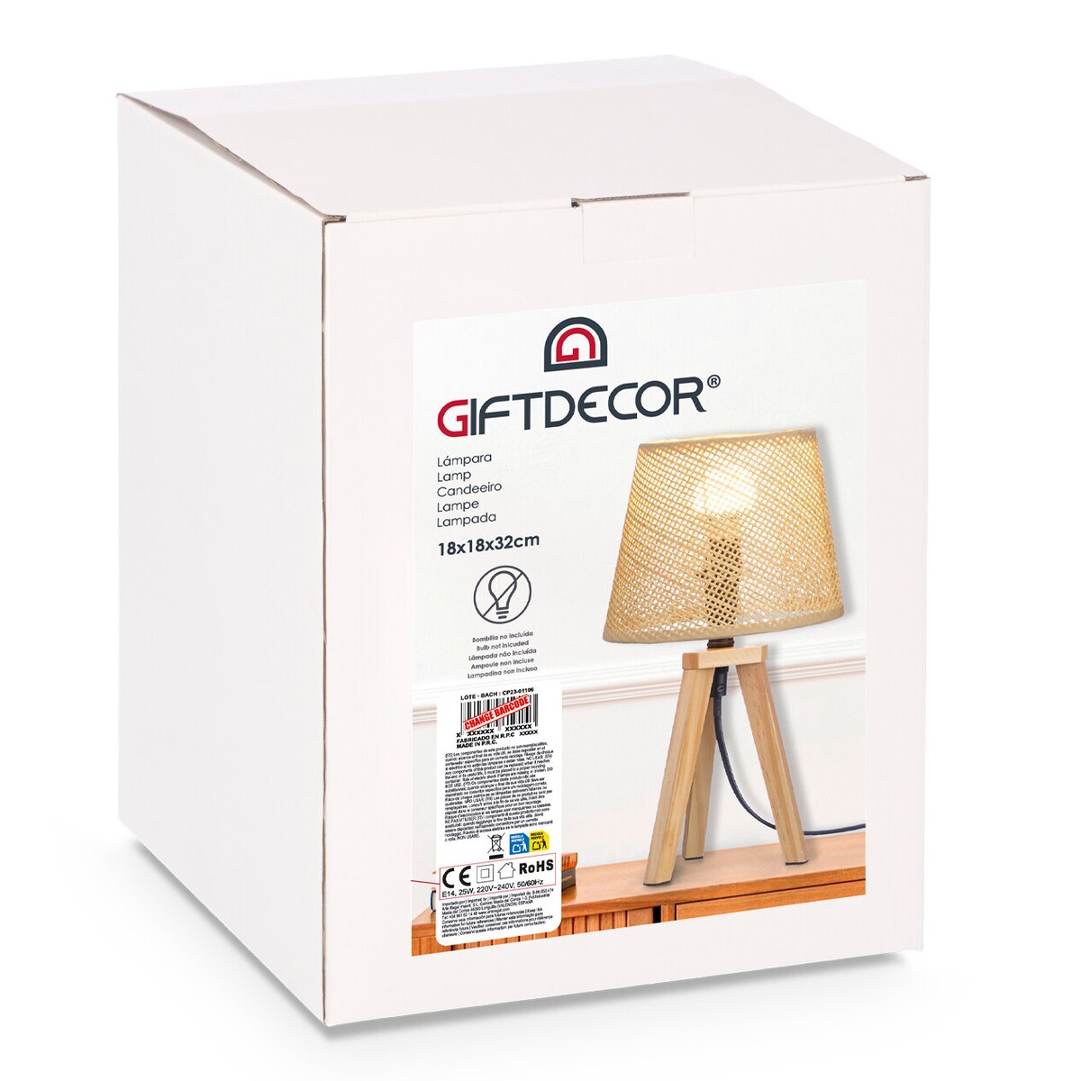 Lampka nocna boho NATURAL, 32 cm