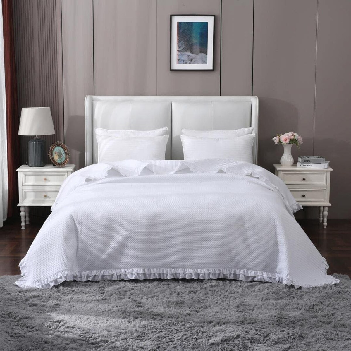 Narzuta z falbanką 220/240 cm