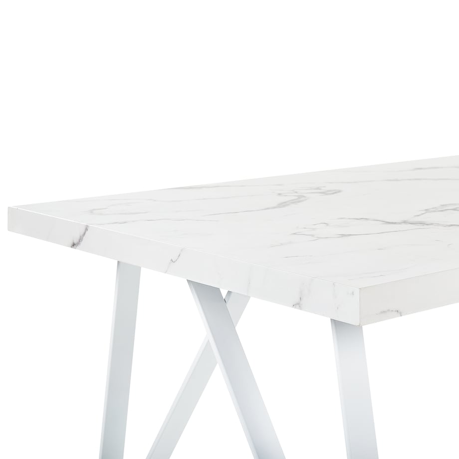 Stół do jadalni GRIEGER Biały marmur 160 cm 90 cm