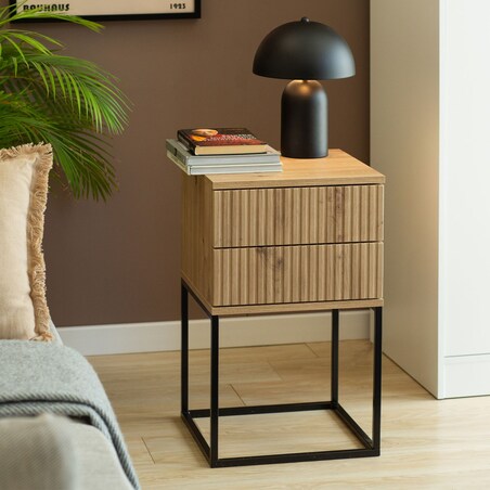 Konsimo RECTUS Zestaw stolików nocnych 2szt.w kolorze dębu artisan