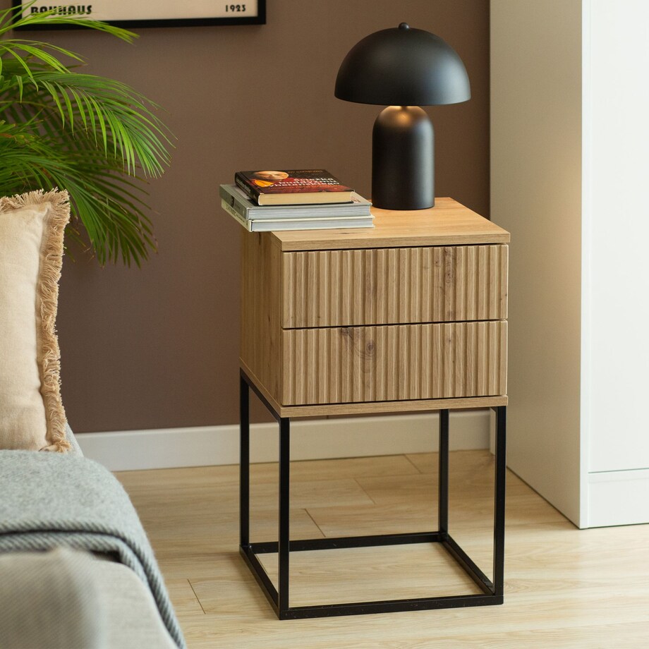 Konsimo RECTUS Zestaw stolików nocnych 2szt.w kolorze dębu artisan