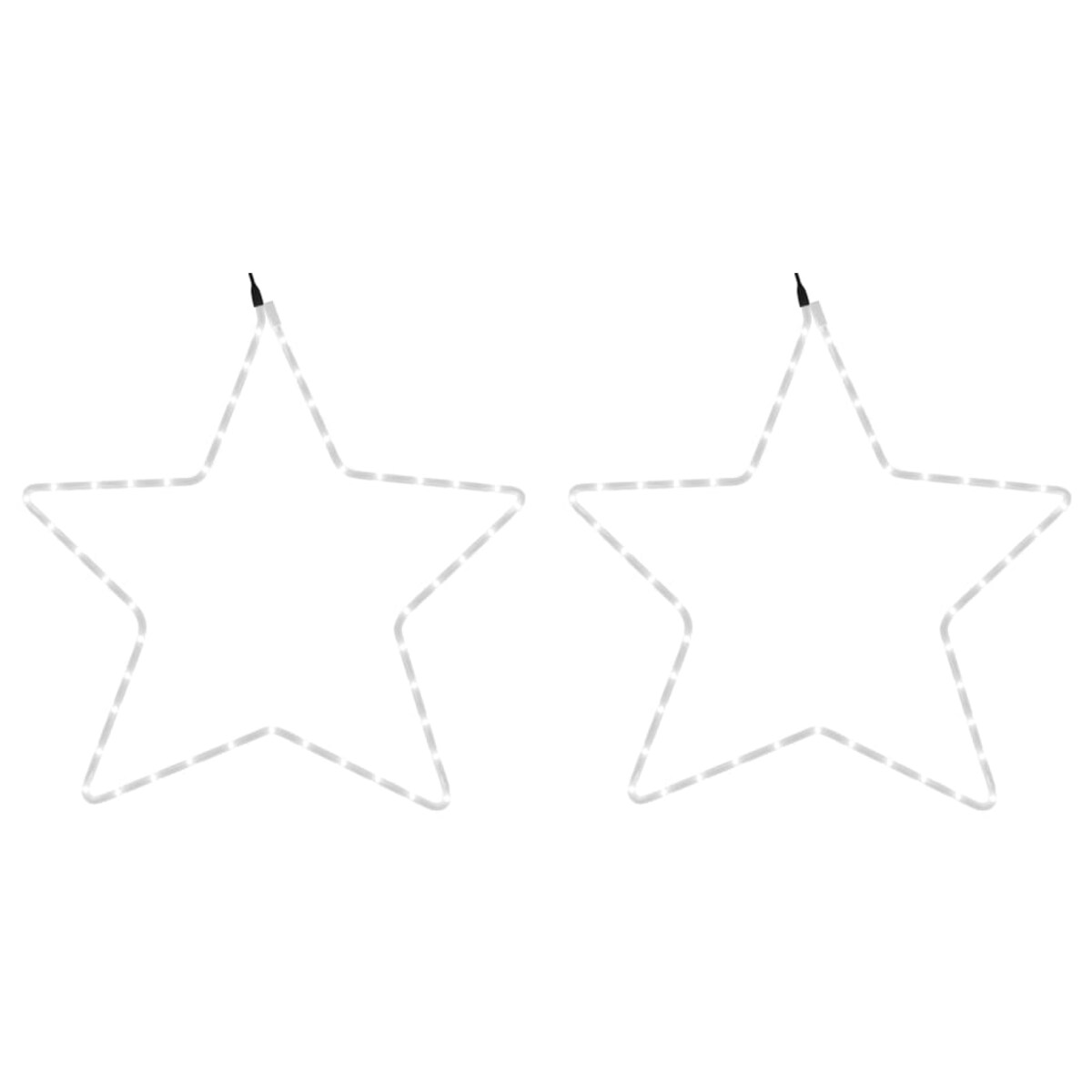 vidaXL Gwiazdy świąteczne, 48 ciepłych białych LED, 2 szt., 56 cm