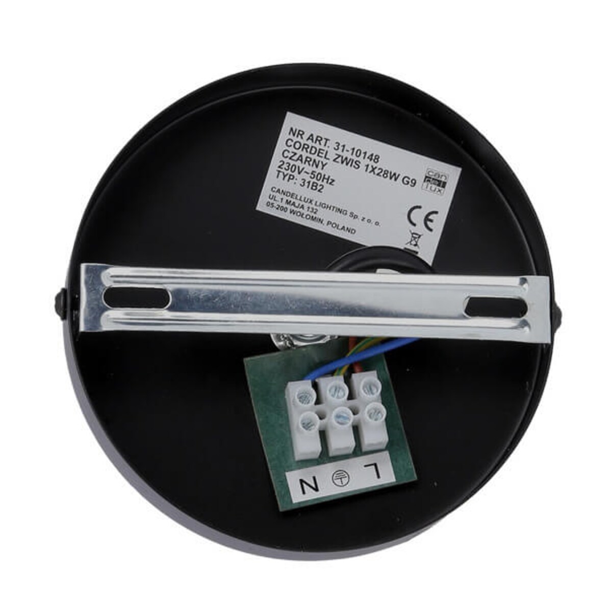 Czarna lampa wisząca Cordel szklana kula frame do sypialni