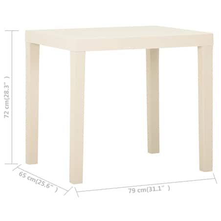 vidaXL Stolik ogrodowy, biały, 79 x 65 x 72 cm, plastikowy