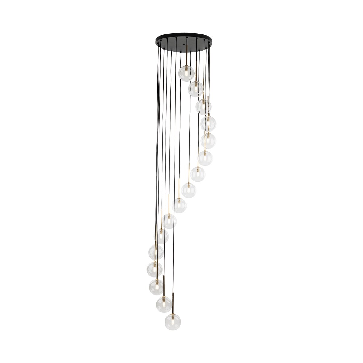 Lampa wisząca AURORA Transparent TK Lighting 10182 szklany klosz 50 cm G9 czarno-złota nowoczesna do salonu jadalni