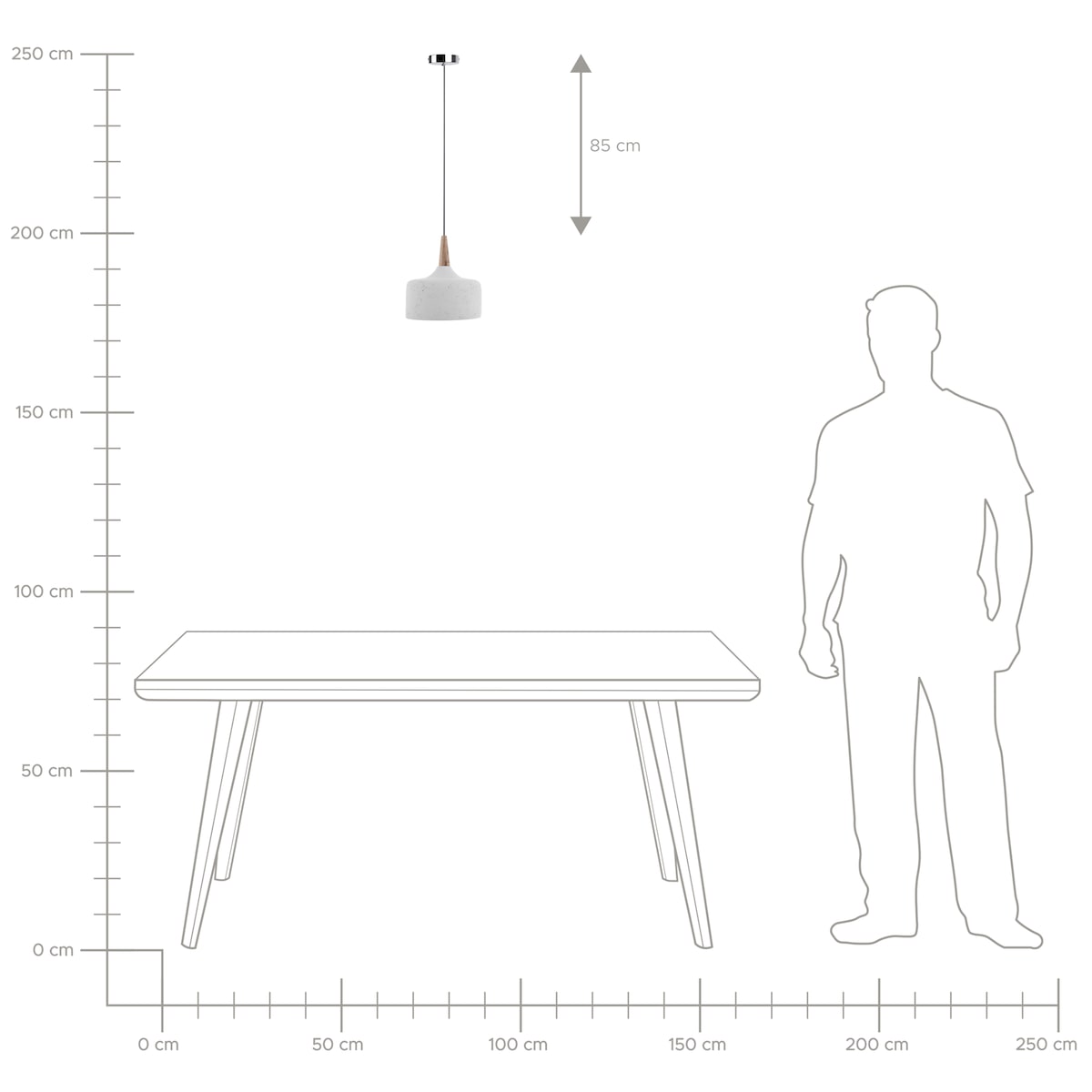 Lampa wisząca BURANO Beton Biały