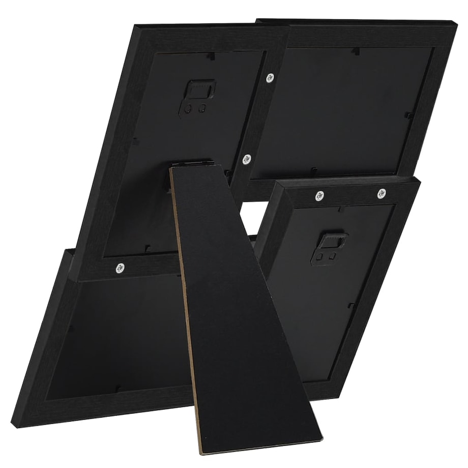 vidaXL Ramka na 4 zdjęcia 10x15 cm, czarna, MDF