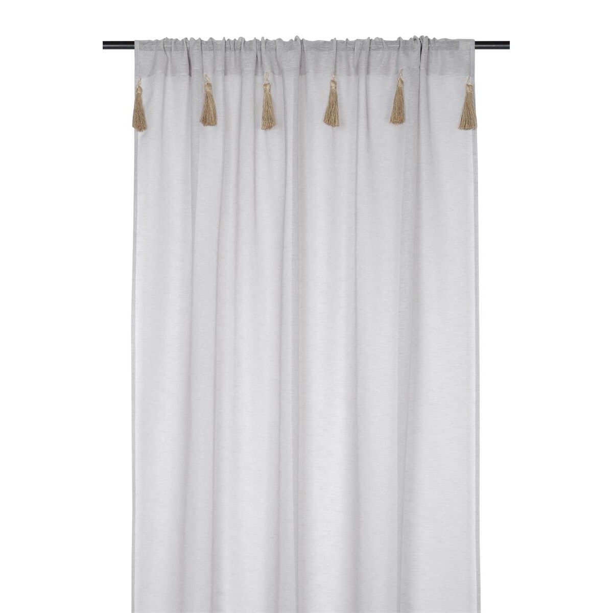 Firana IBIZA z ozdobnymi chwostami, 140 x 260 cm