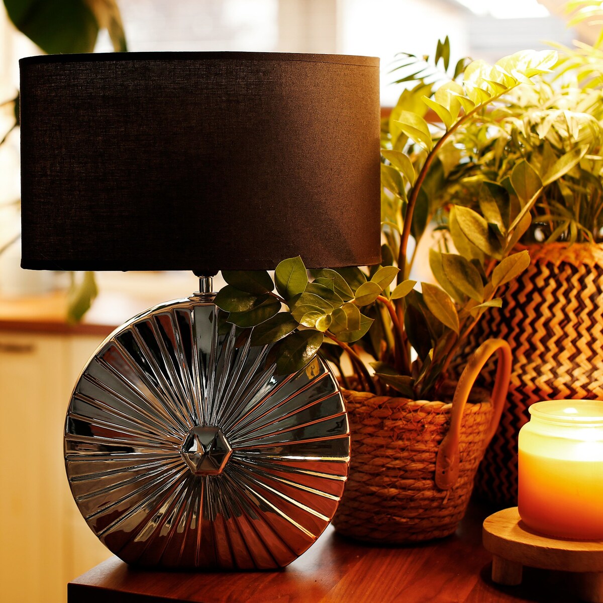 KONSIMO RITIM Lampa stołowa kolor srebrny