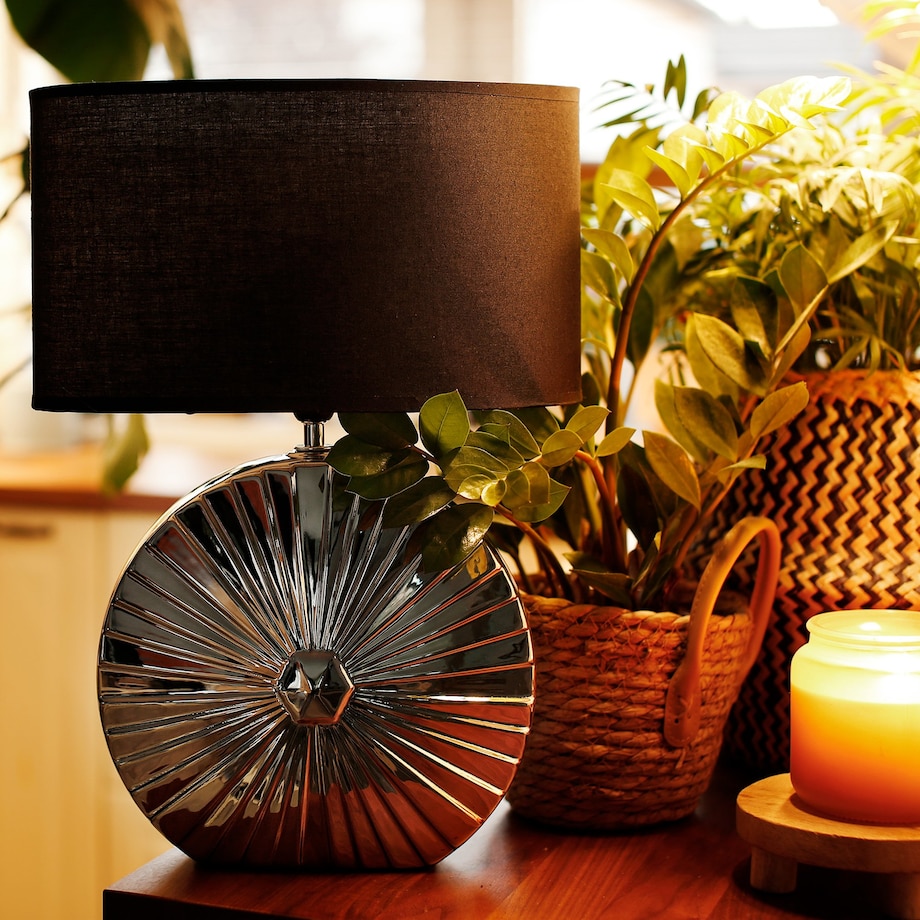 KONSIMO RITIM Lampa stołowa kolor srebrny