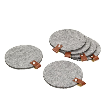 Podkładki Felt 6 szt. grey, ⌀ 10 cm