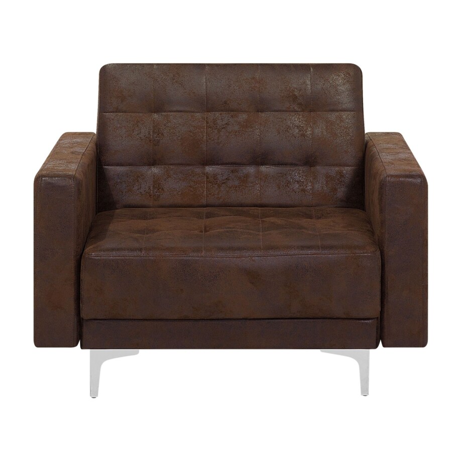 Zestaw wypoczynkowy 5-osobowy ekoskóra brązowy ABERDEEN