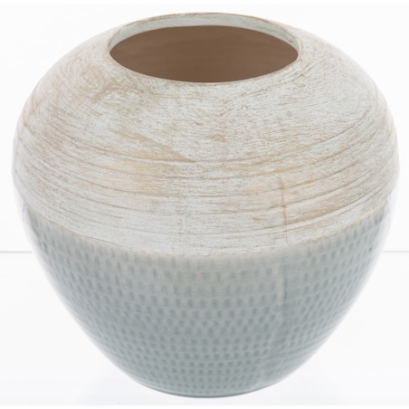 Wazon ceramiczny niebiesko-biały 16,5x18,5x18,5 cm SASSARA