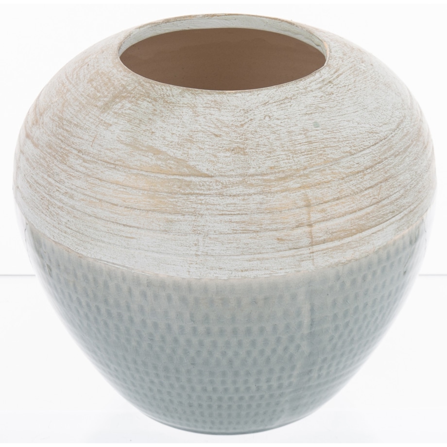 Wazon ceramiczny niebiesko-biały 16,5x18,5x18,5 cm SASSARA