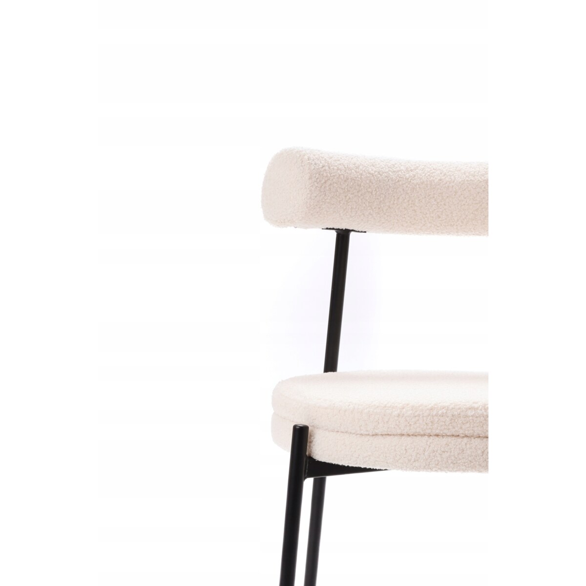 ZESTAW 2 SZTUK Krzesła VELO Biało-Czarne TEDDY Tapicerowane Nowoczesne