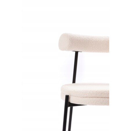 ZESTAW 2 SZTUK Krzesła VELO Biało-Czarne TEDDY Tapicerowane Nowoczesne