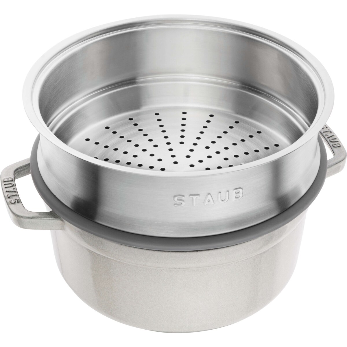 Garnek żeliwny okrągły z wkładem Staub - 3.8 ltr, Biała trufla