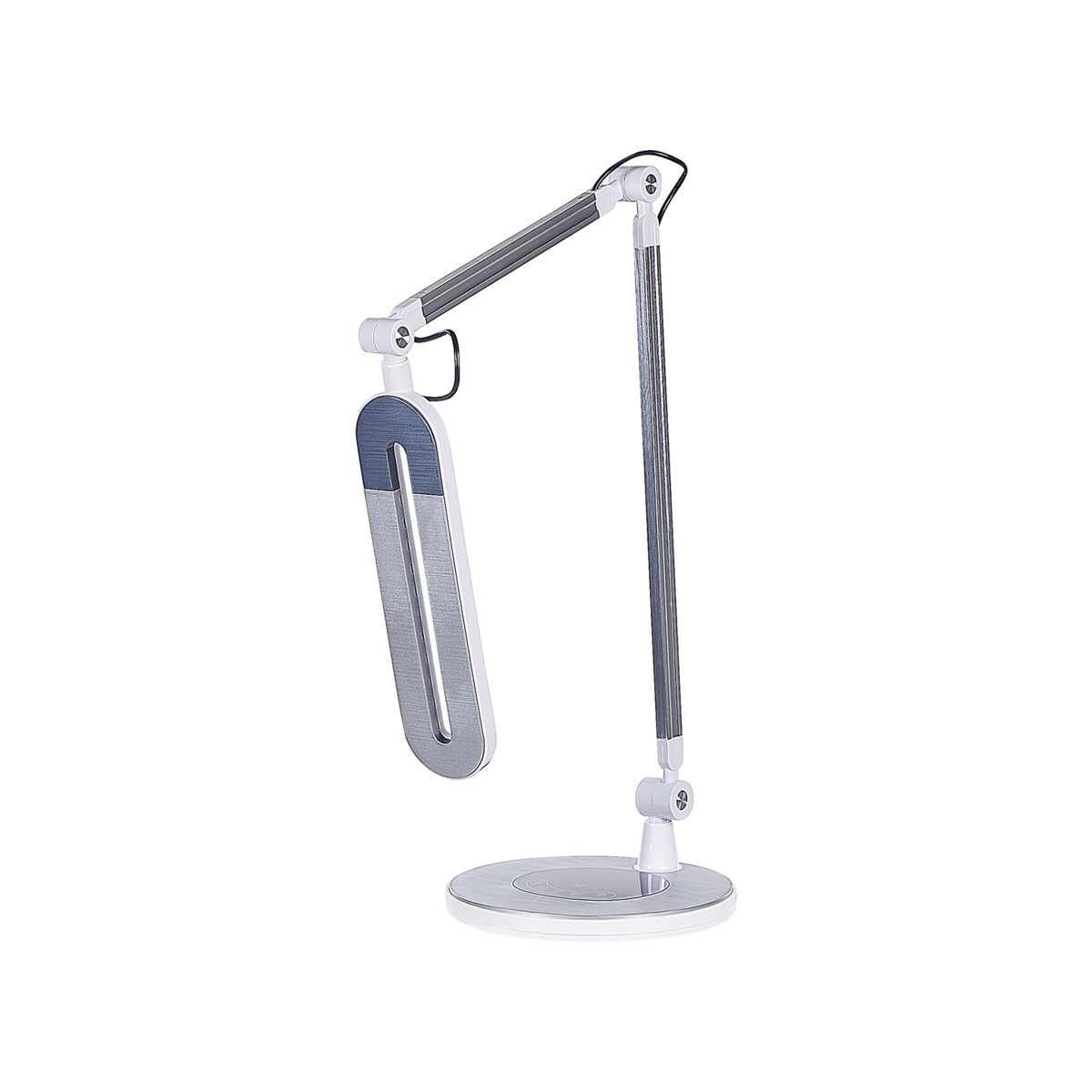 Lampa biurkowa LED metalowa srebrna GRUS