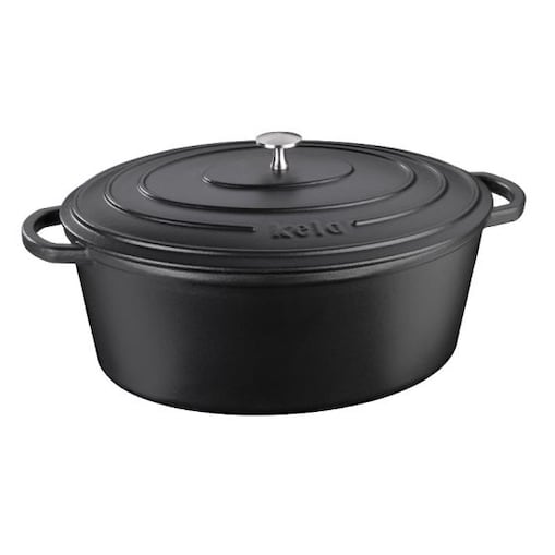 Brytfanka owalna 9,3 l (czarna) Calido Kela
