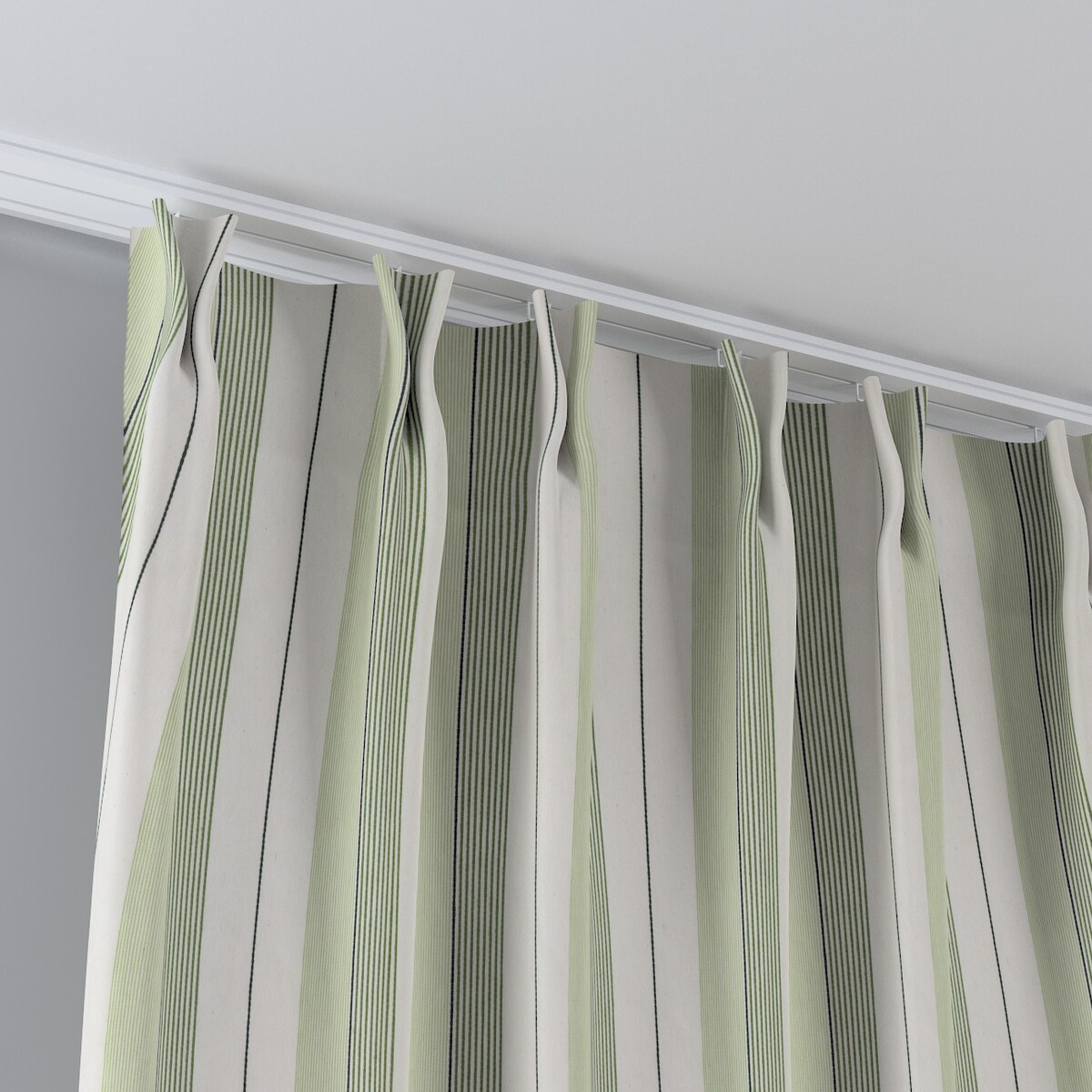 Zasłona na haczykach flex podwójnych 130x245 zielone pasy