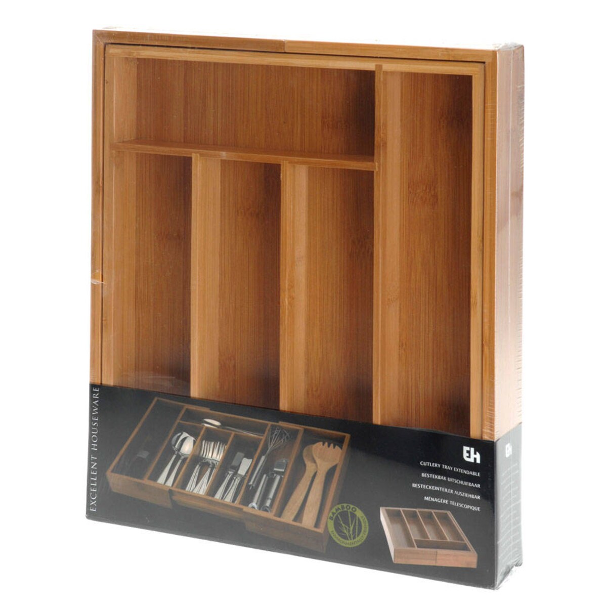 Rozsuwany pojemnik na sztućce, wkład do szuflady, 28,5 - 45 x 34 x 5 cm