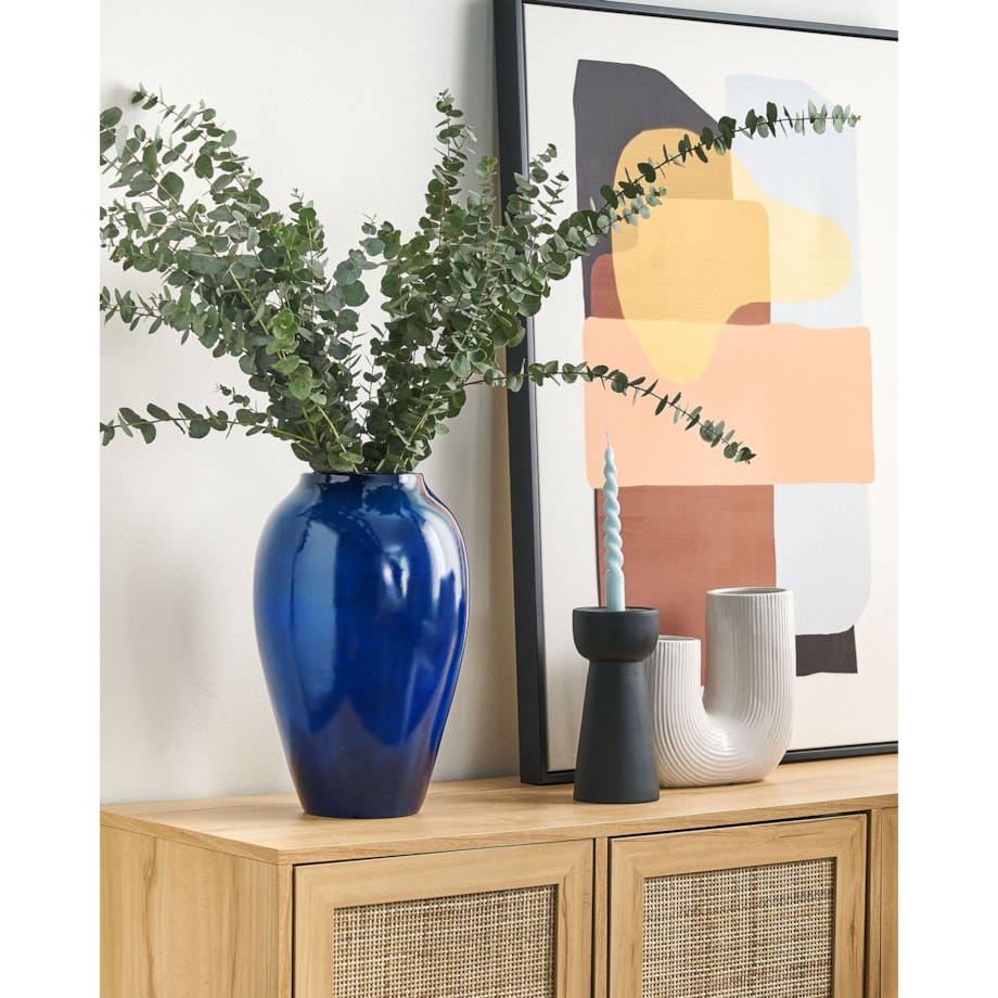 Wazon na kwiaty OCANA Ceramika 37 cm Ciemnoniebieski