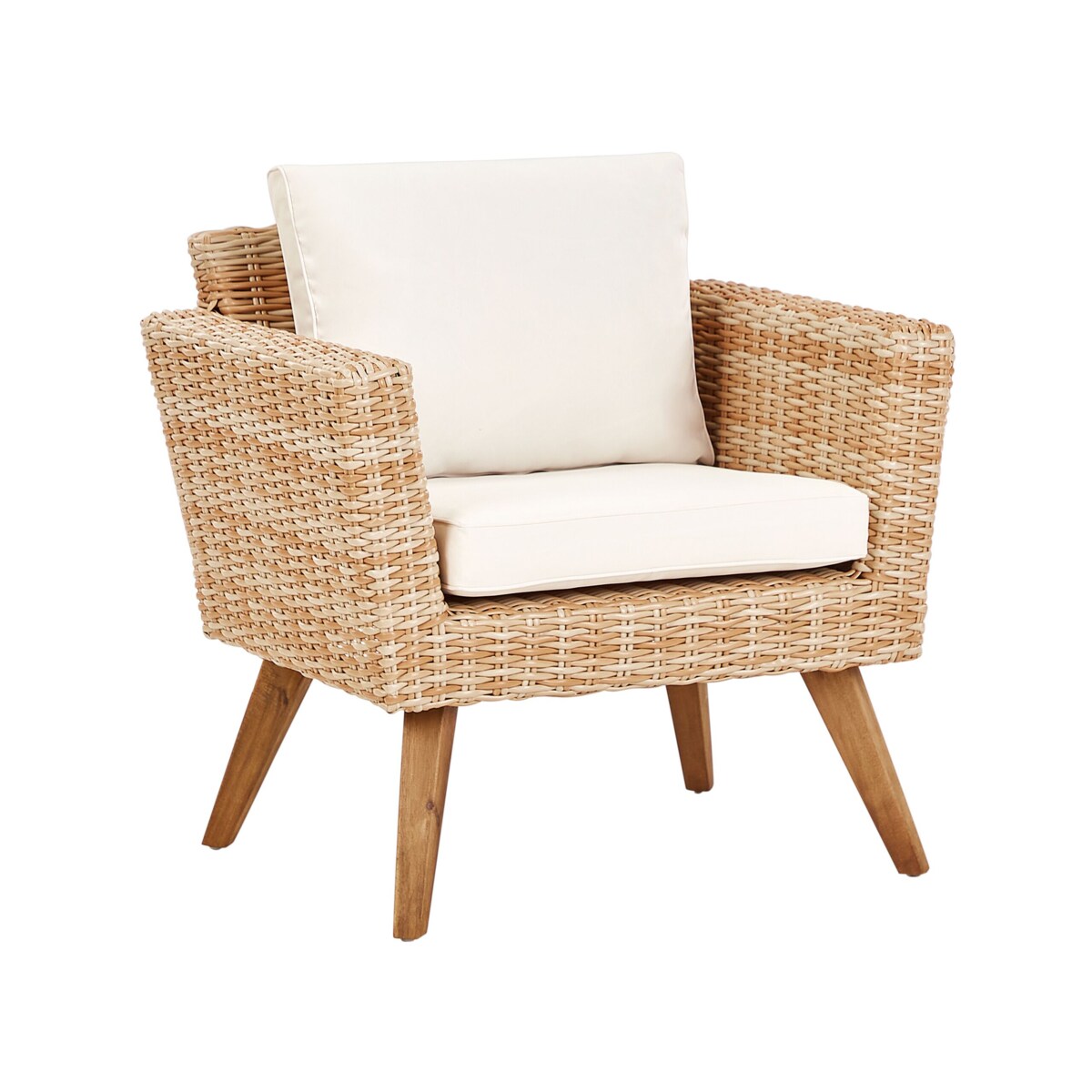 Zestaw wypoczynkowy dla 4 osób Technorattan Złamana biel VITTORIA