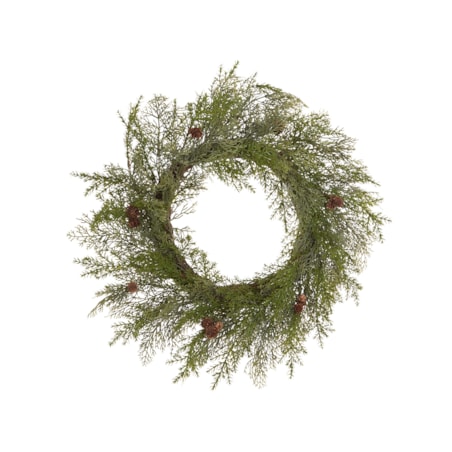 Dekoracyjny wieniec świąteczny 70 cm zielony PANRUN
