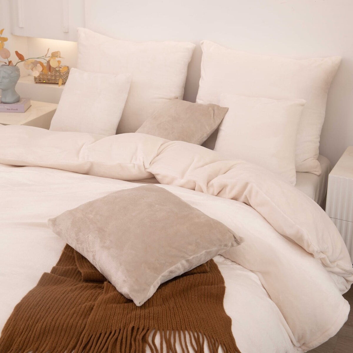 Kremowa Pościel MIŚ Z Mikrofibry 140x200 Cozy