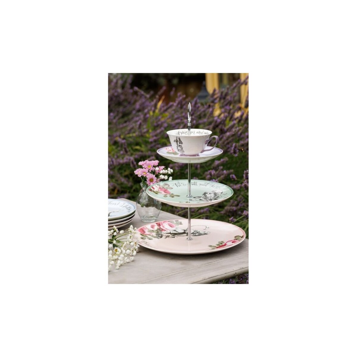 Patera porcelanowa 3-poziomowa Alicja w Krainie Czarów