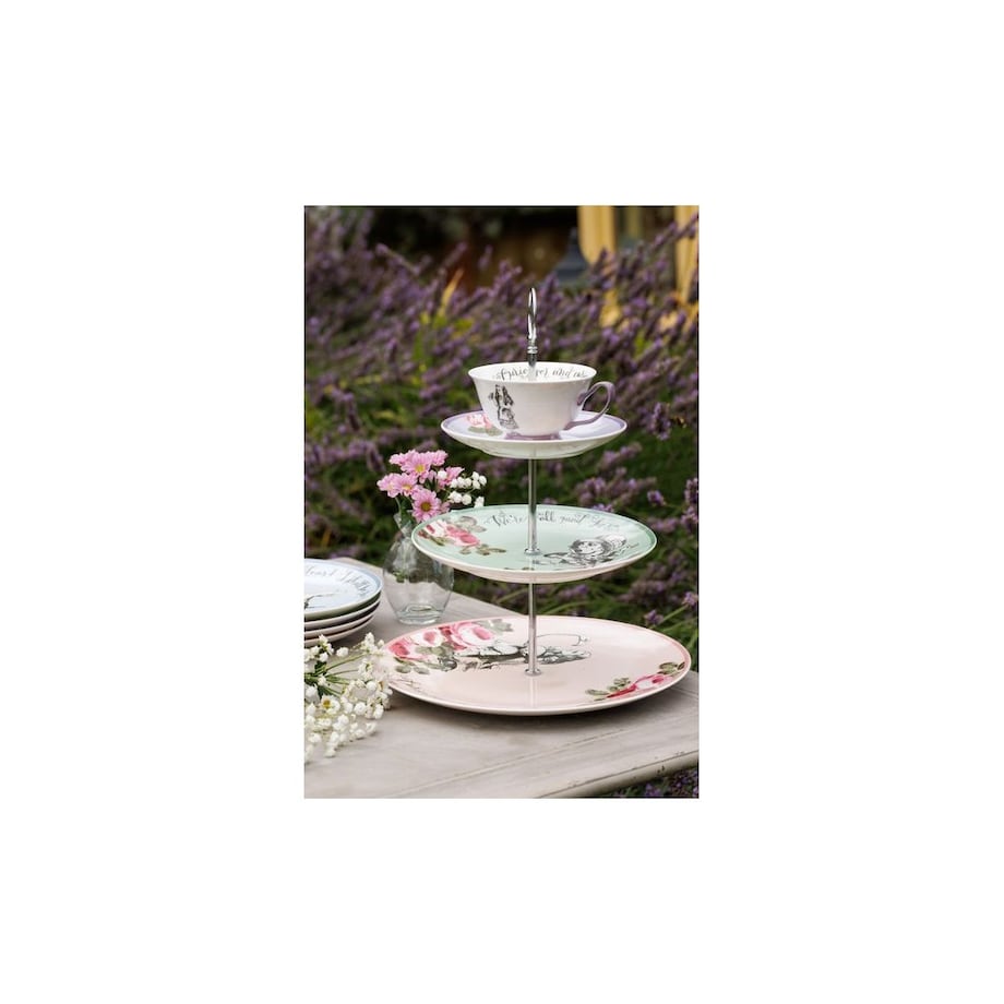 Patera porcelanowa 3-poziomowa Alicja w Krainie Czarów