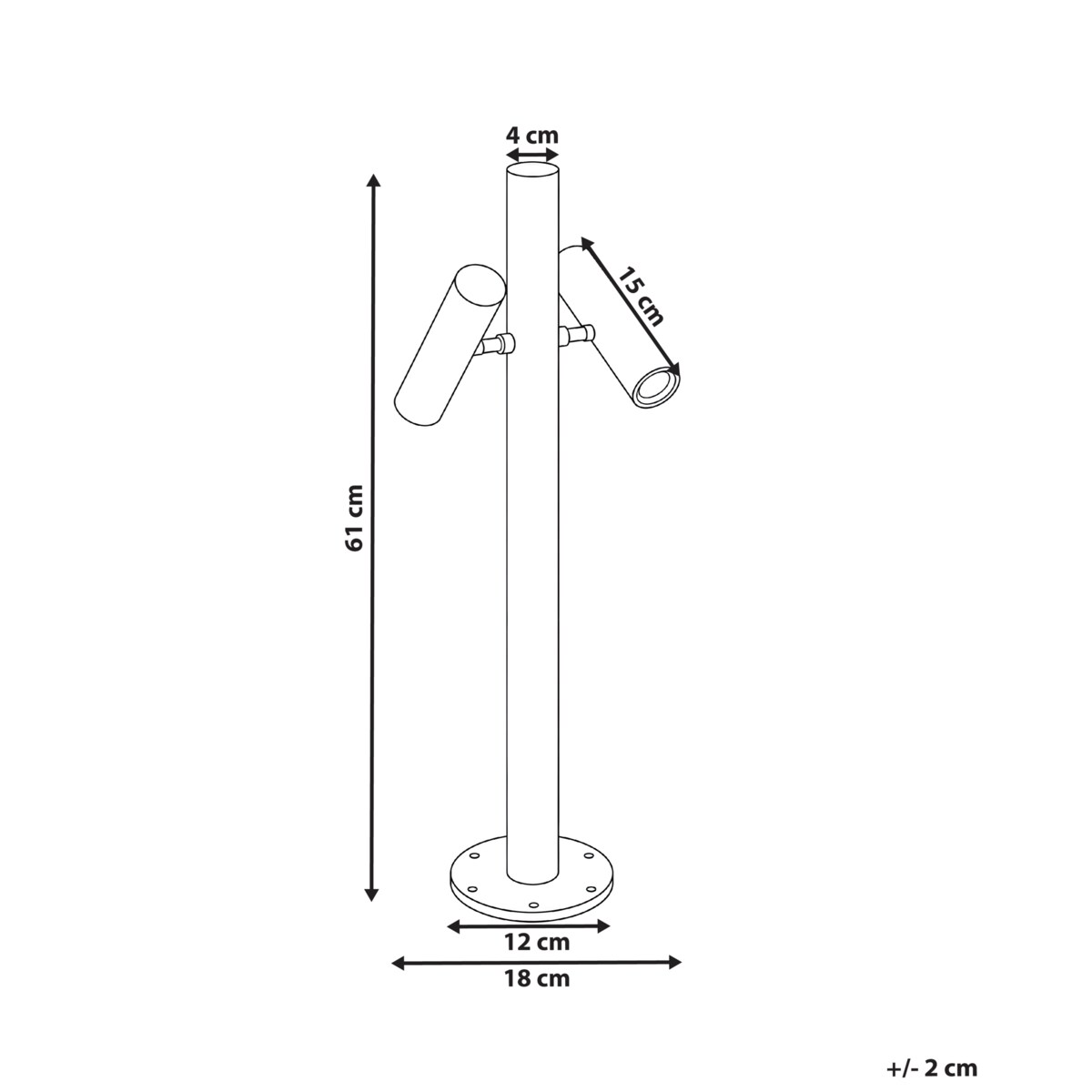 Lampa ogrodowa słupek LED FLUVIA Czarny