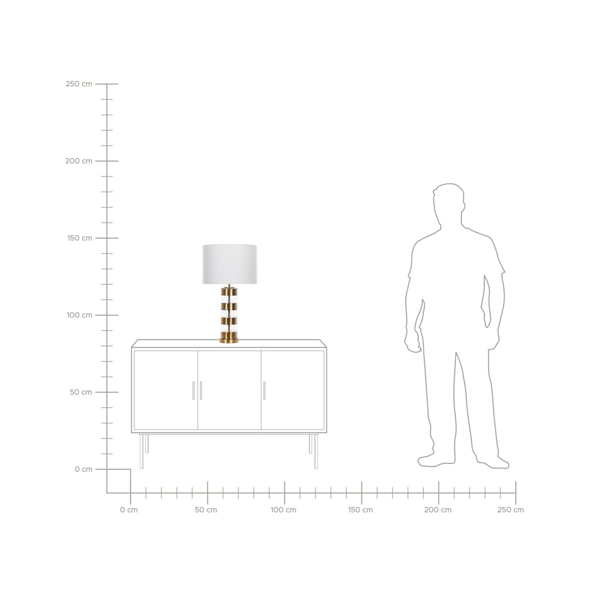 Lampa stołowa szklana złota BEATTON