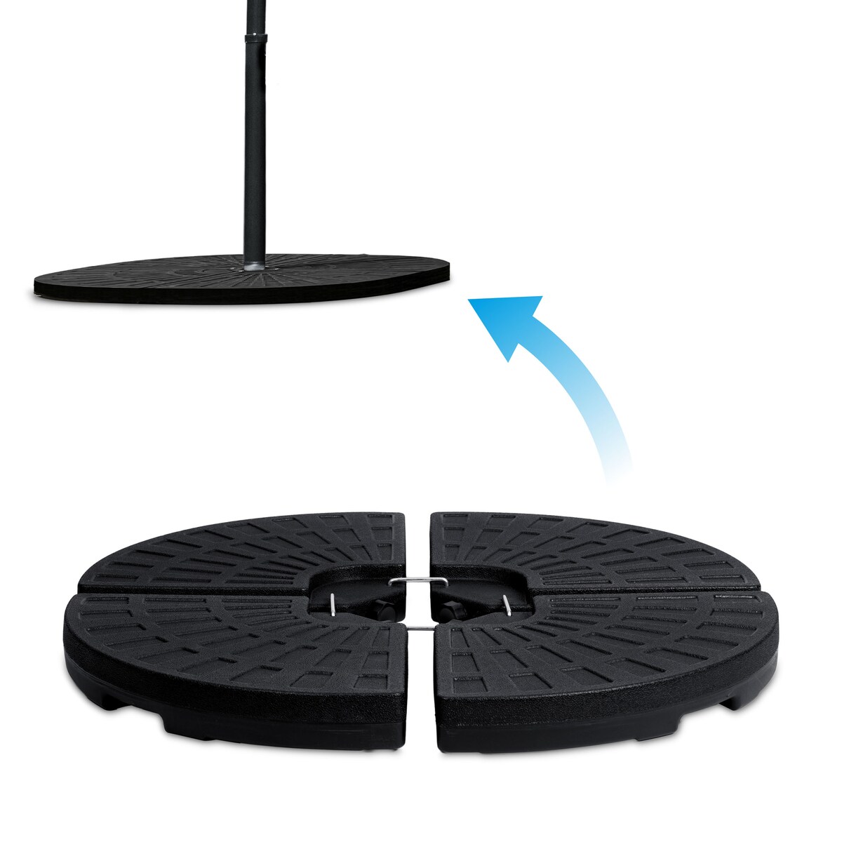 Podstawa parasola ogrodowego stojak obciążnik baza czarna Plonos 48x48x7,5cm