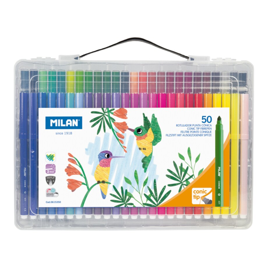 ZESTAW 50 FLAMASTRÓW W PLASTIKOWEJ WALIZ