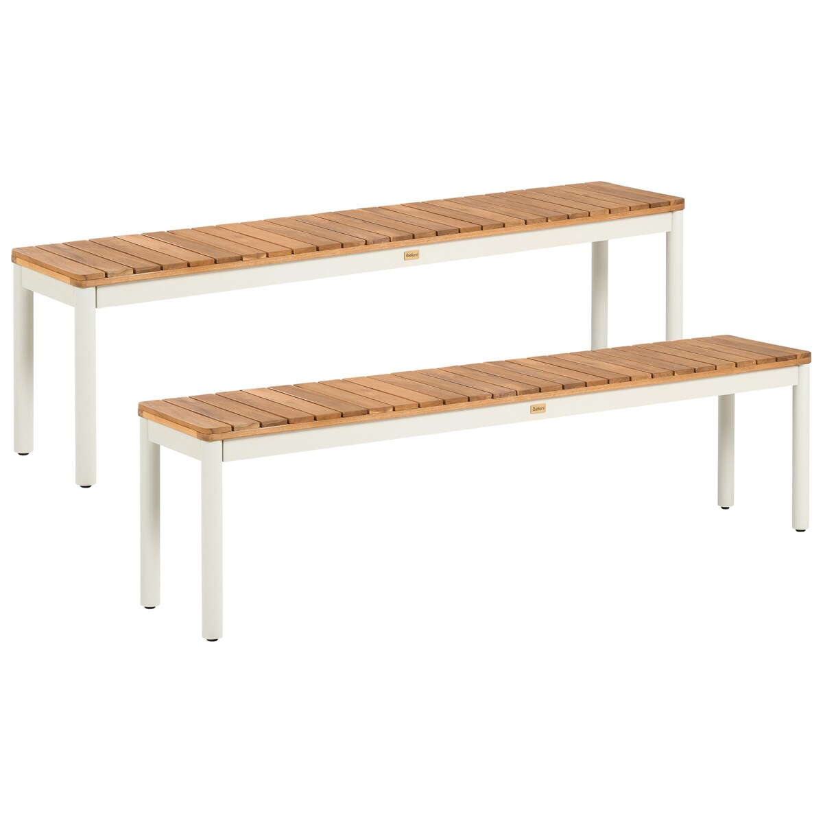 Zestaw 2 ławek ogrodowych CORRICELLA 163 cm Drewno akacjowe Brązowy