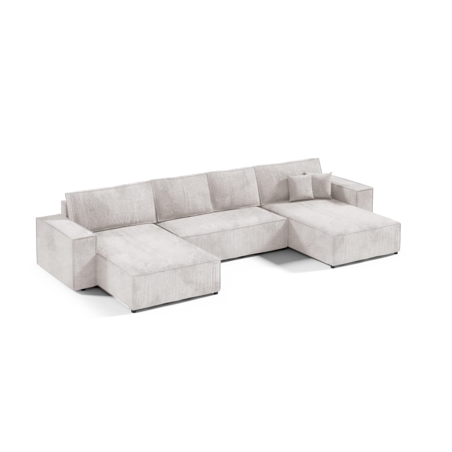 Narożnik MILLE U z funkcją spania, sztruks, Kolor:POSO 100