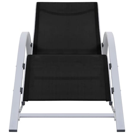 vidaXL Leżak z tworzywa textilene i aluminium, czarny