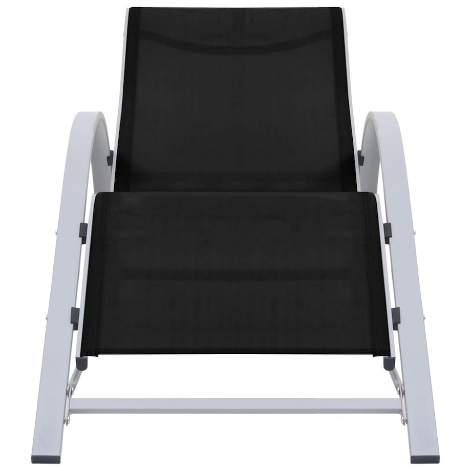 vidaXL Leżak z tworzywa textilene i aluminium, czarny