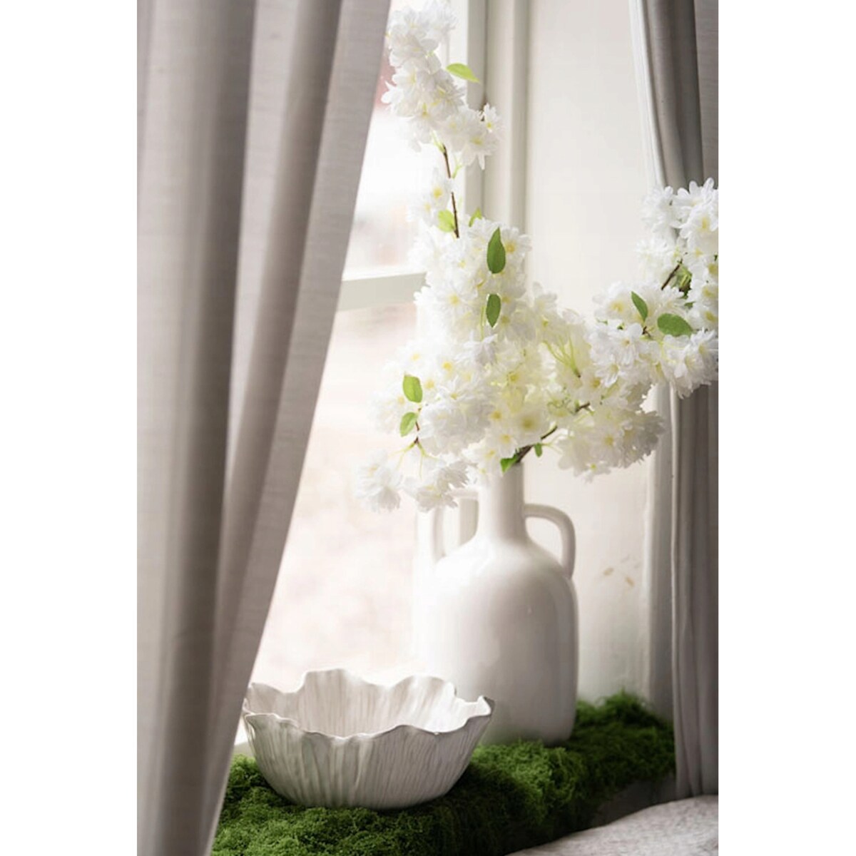 WAZON CERAMICZNY BIAŁY WYSOKI BUTELKA DEKORACYJNY NA JEDEN KWIAT NOWOCZESNY