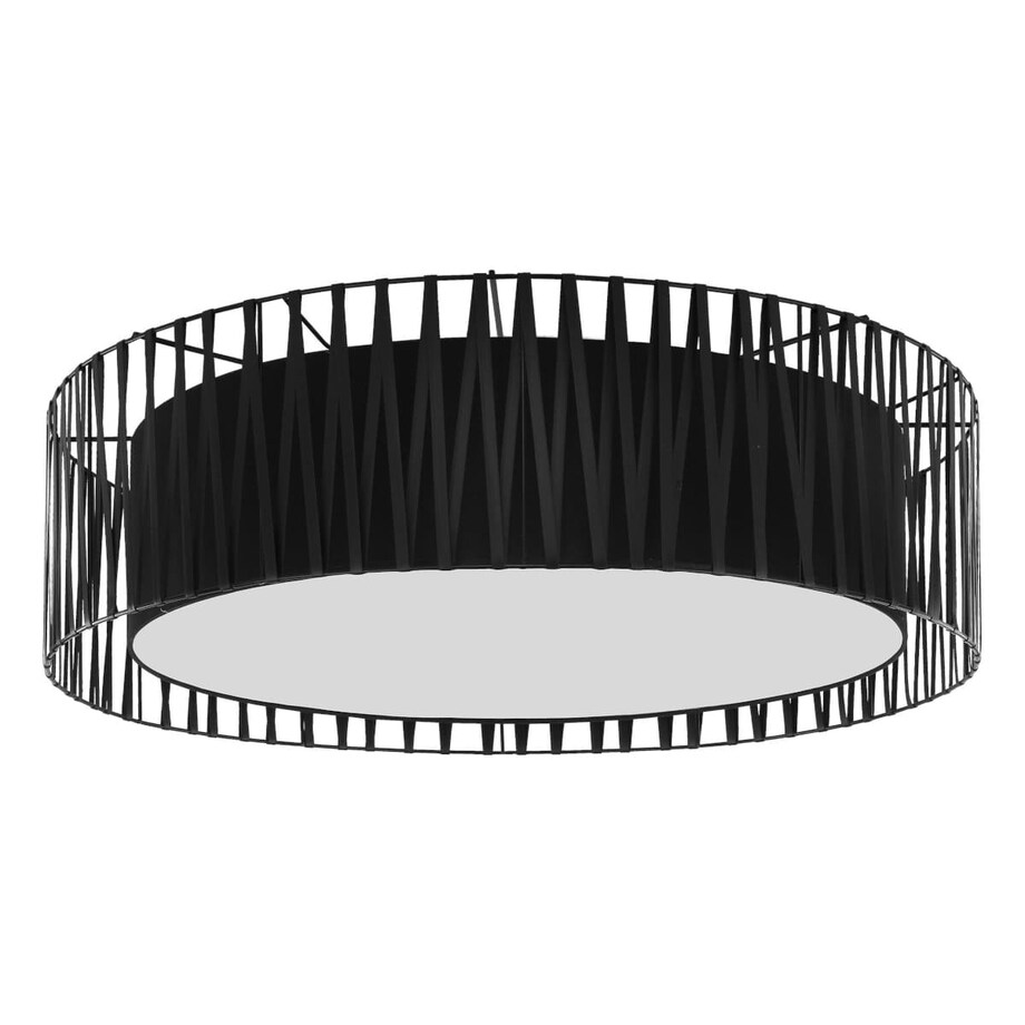 Okrągły plafon geometryczny Harmony 1658 TK Lighting z tkaniny czarny biały