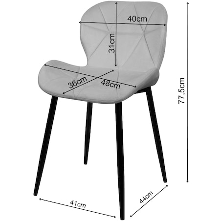 Krzesło tapicerowane do salonu skandynawskie nowoczesne szare