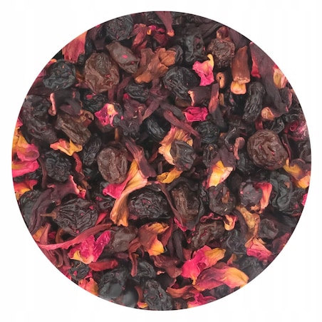 Herbata owocowa CZERWONA RÓŻA o delikatnie różanym smaku z nutą malin - herbata liściasta sypana mieszanka napar susz - gotowa na prezent upominek