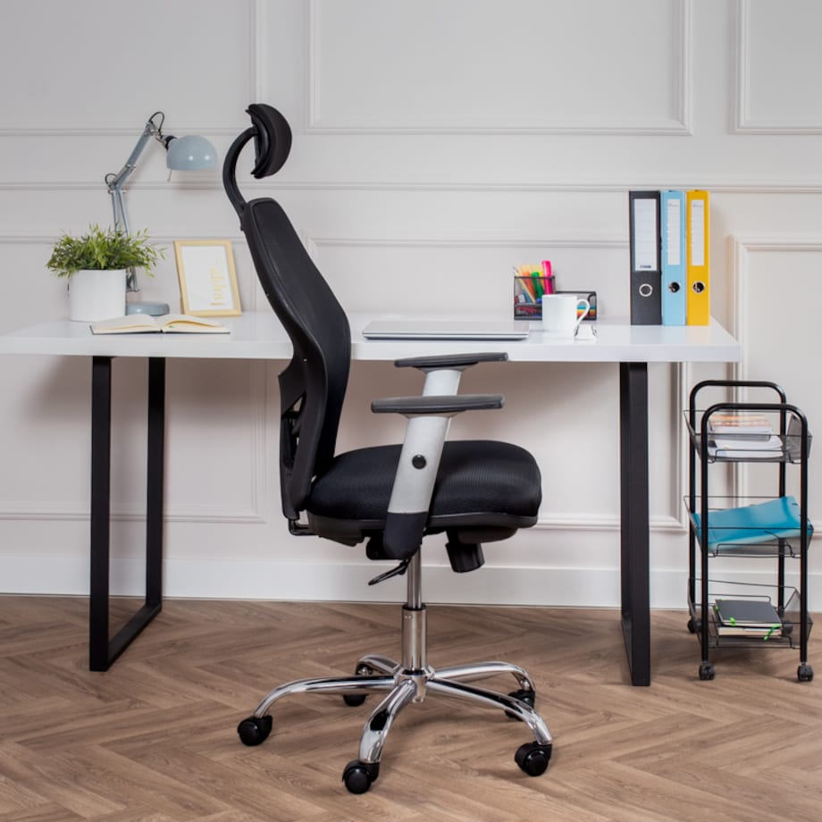 Krzesło biurowe fotel obrotowy regulowany chrom K40 do biurka