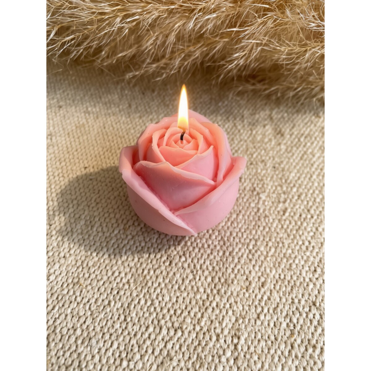 Świeca sojowa ekologiczna dekoracyjna "Rose" 57x60mm różowa